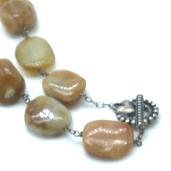 Artisan Tumbled Amazonite Square Beads on Wire Choker Necklace - Picture 16 of 16